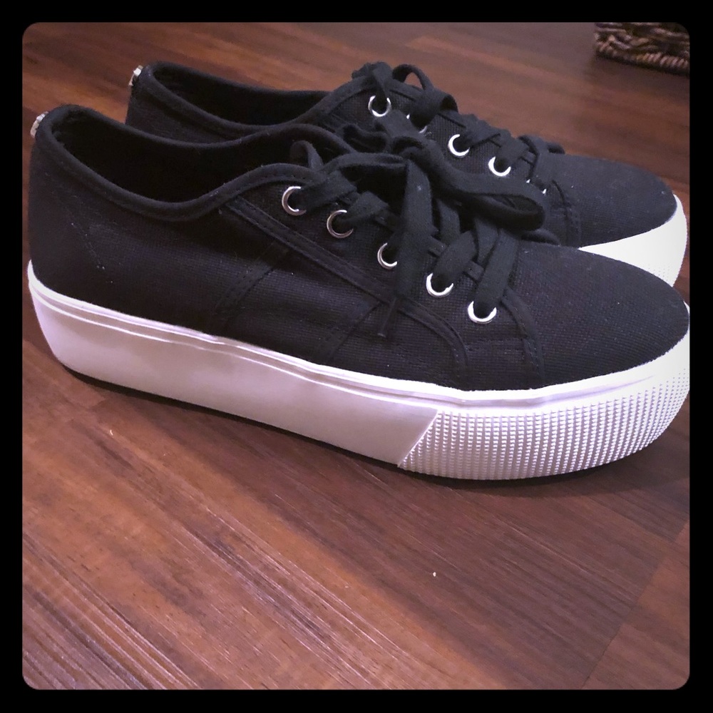 Steve Madden platform sneakers size 8 black
